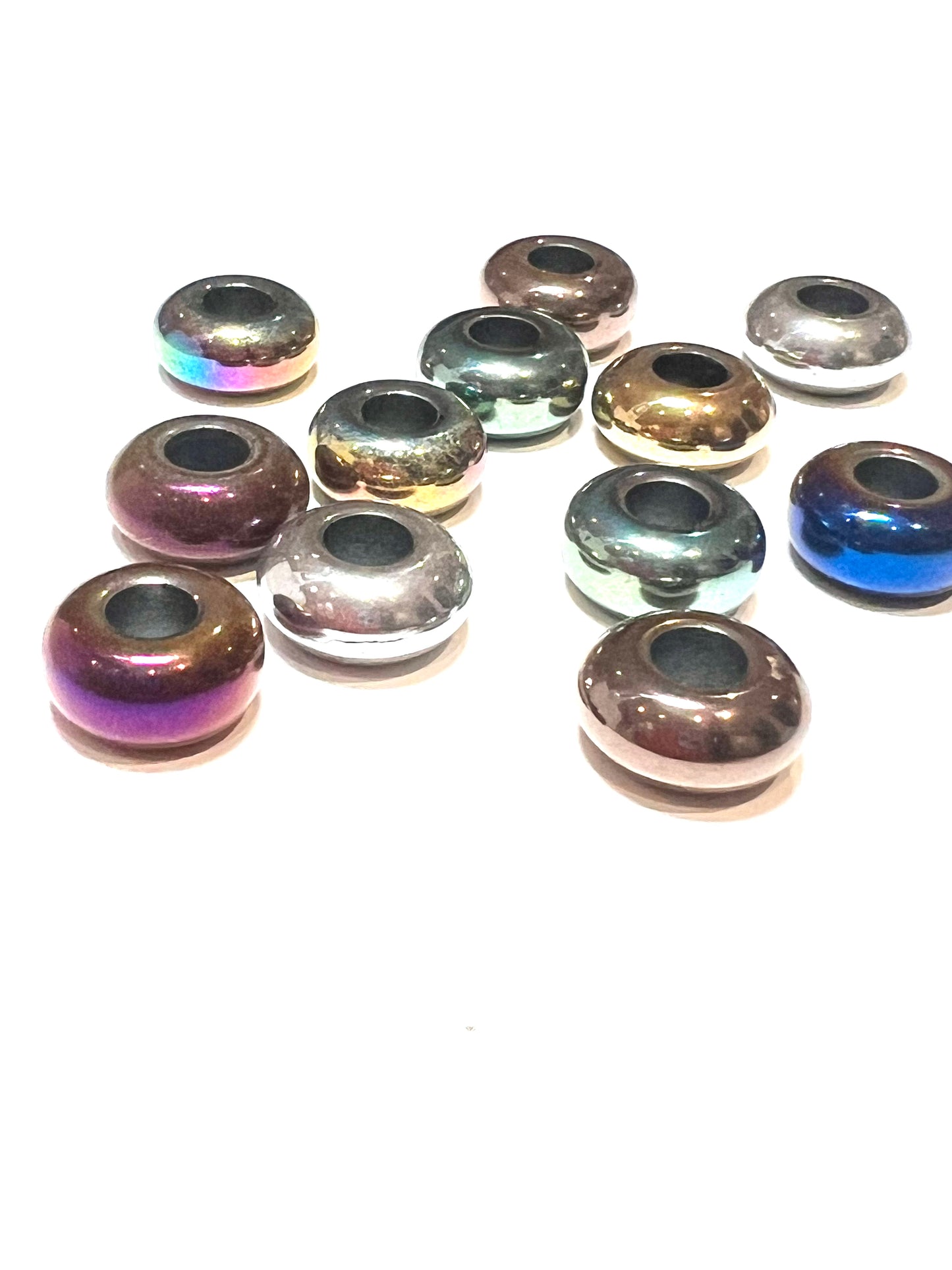 Rainbow Hematite Spacer Charm